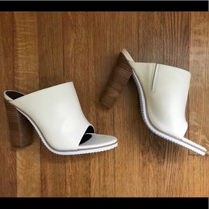 Tibi leather mules in ivory